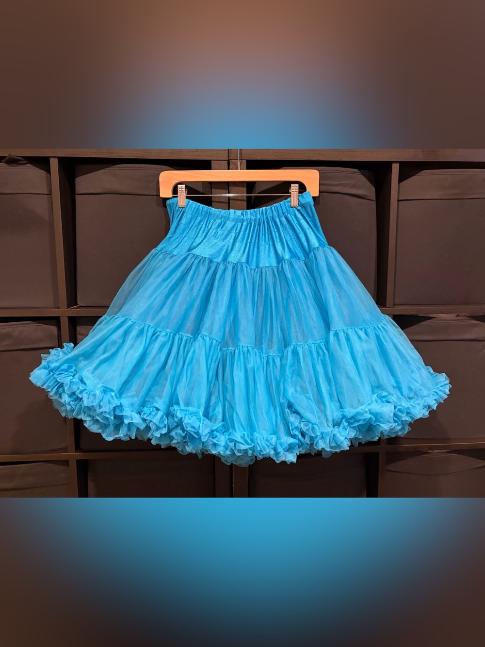 Vintage Malco Modes Petticoat Size S In Teal Blue